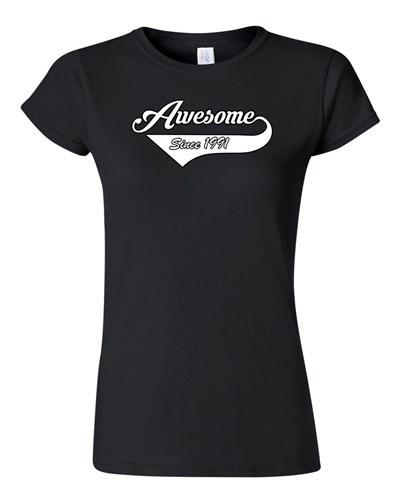 Junior Awesome Since 1991 With Tail Happy Birthday Gifts Funny DT T-Shirt Tee Unisex T-Shirt L