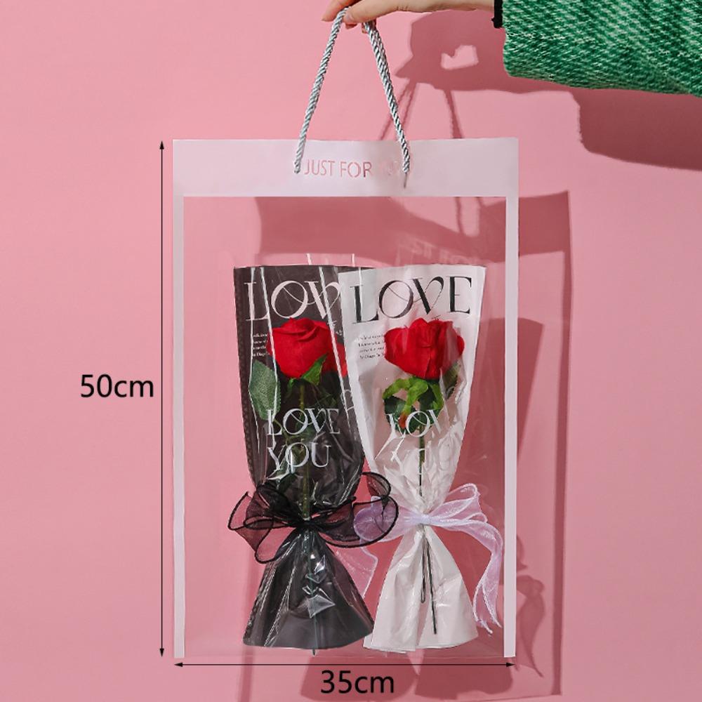 10pcs Transparent Bouquet Gift Bag Party Supplies Florist Plastic Bag New Birthday Gift Bag  Gift