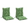 Low Back Chair Cushions 2 Pcs Leaf Pattern Oxford Fabric