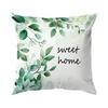Watercolor Green Leaves Sweet Home Print Home Decor Pillowcase Bedroom Living Room Sofa Decoration Polyester Cushion Cover