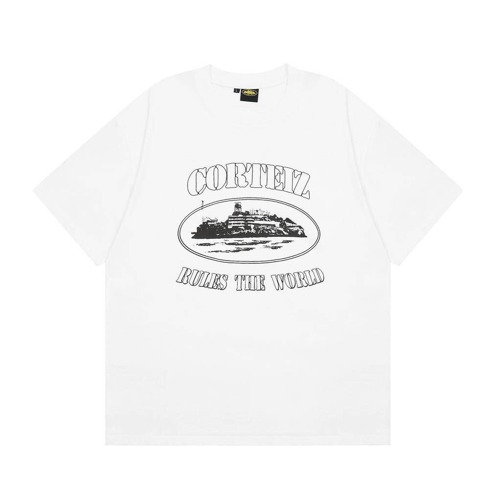 Manufacturer wholesale foreign trade Alcatraz series color pattern letter printing round neck short-sleeved T-shirt top summer INS
