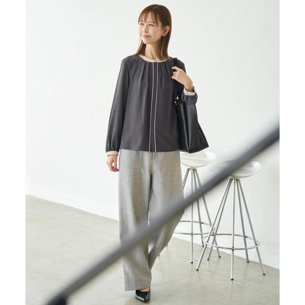 ROPE PICNIC Piping Tuck White Women's Blouse, (11)