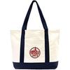 EXZMA Trader Joes Large Tote Shopping Bag Cotton Canvas Embroidered Bag (1)  Navy Blue