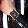 Men's Sports Chronograph Wrist Watch For Men Army Silicone Strap Square Quartz Stop Watch