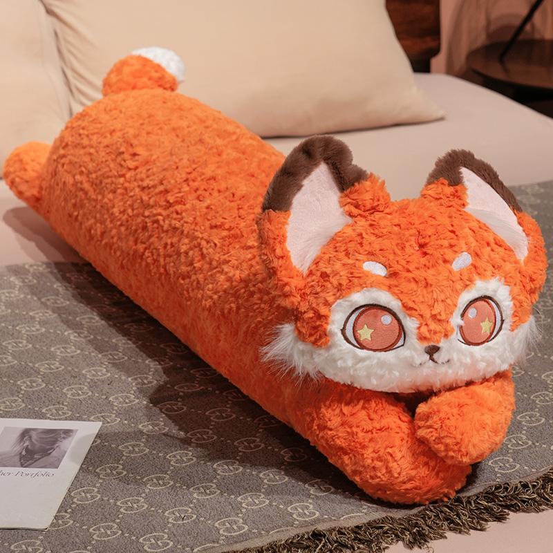 

90-110 см кавайная кудрявая кошка плюшевая подушка мягкие мягкие игрушки красочный котенок детские игрушки диванная подушка домашний декор подарки для девочек 90cm оранжевый