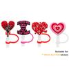 Leeseph 4pcs Straw Cover Red Pink Theme Cute Silicone Straws Tips Cover Reusable for 7-8mm/0.2-0.3in Diameter Straws Summer Gift