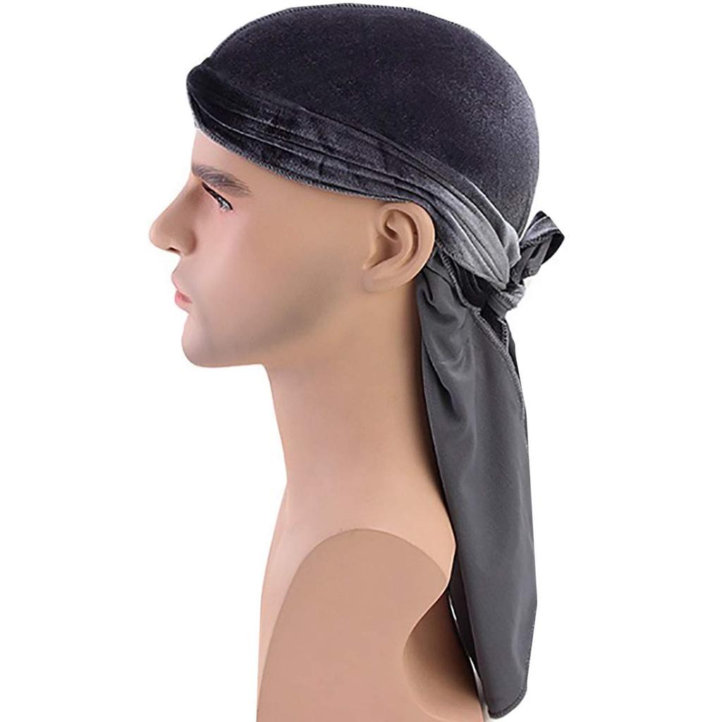 WHITE FANG Turban Cap Bandana Headband UV Protection Velvet CA424 (03 Blue)
