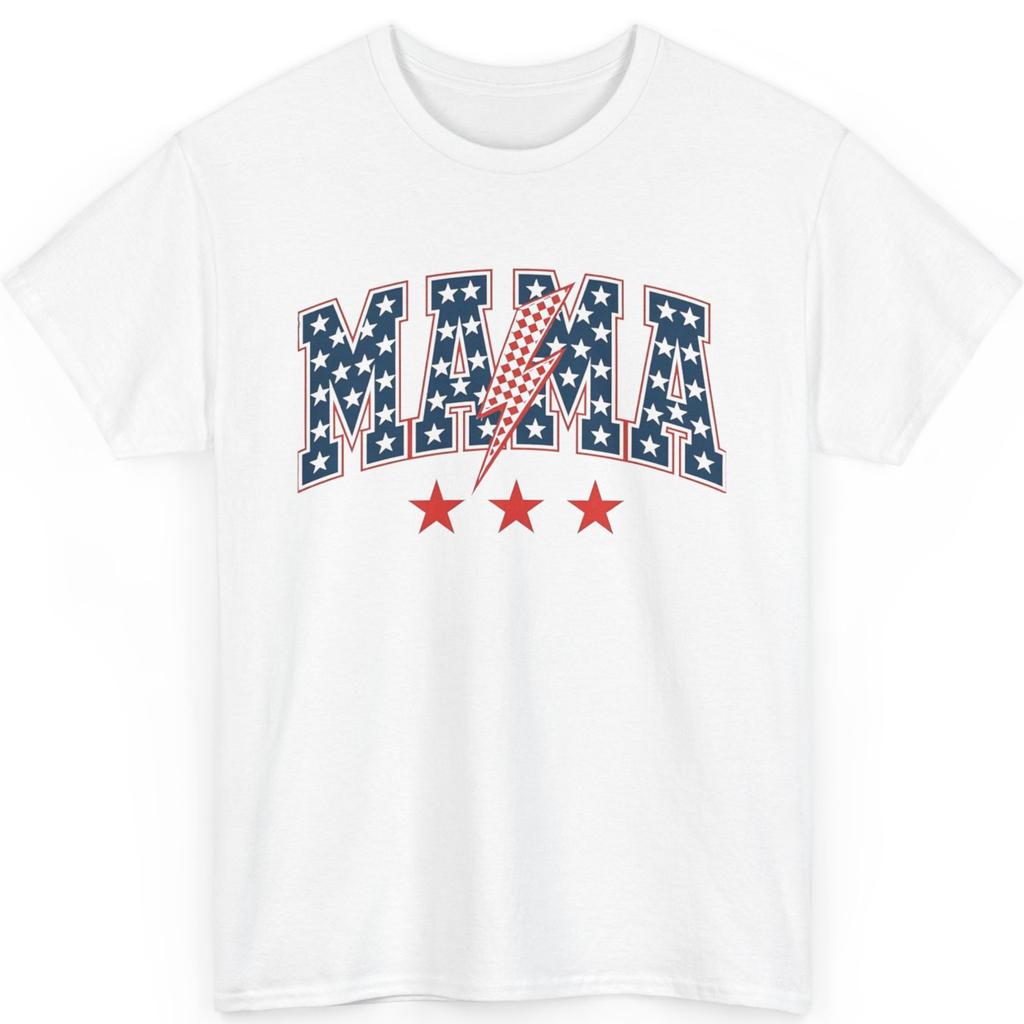 Mama Stars Lightning Bolt Red White Blue T-shirt