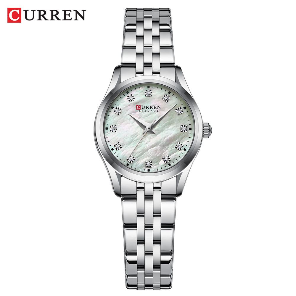 CURREN 9111 Women's Waterproof Steel Band Quartz Fashion Casual Wristwatch