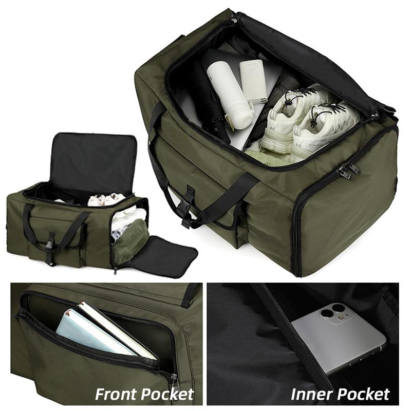 Large-capacity Detachable Trolley Case, Packing Equipment, Folding Luggage Bag, Travel Bag, Lightweight Wheel Bag, Cross-border Large Backpack