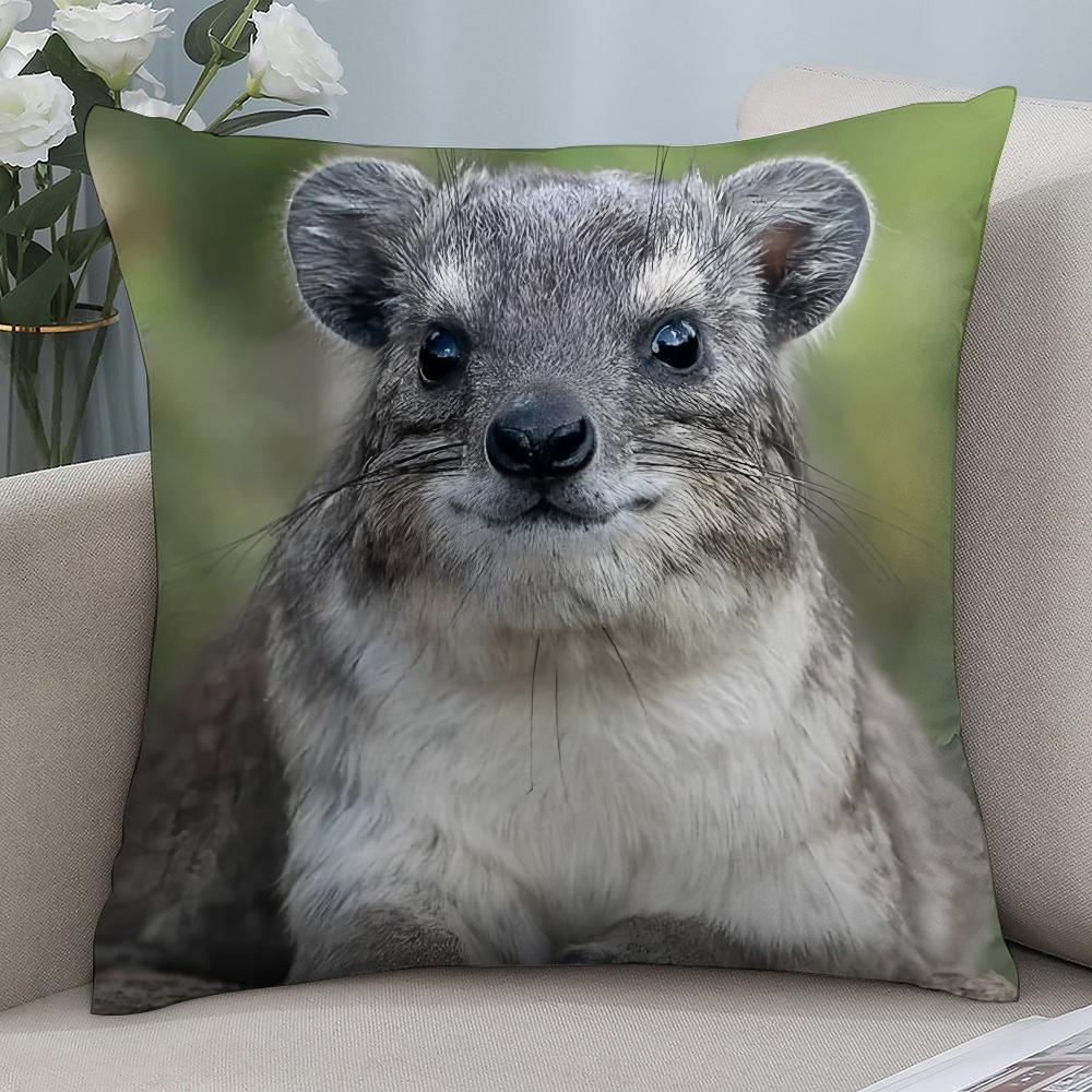 Rock Hyrax Animal Pillow Case Short Plush Pillow Covers Sofa Decorative Gift Home Double-sided Printing Cushion Cover