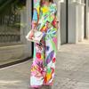 Temperament Fashionable Commuting Long-sleeved Loose Shirt High Waist Wide-leg Pants Women's Suit