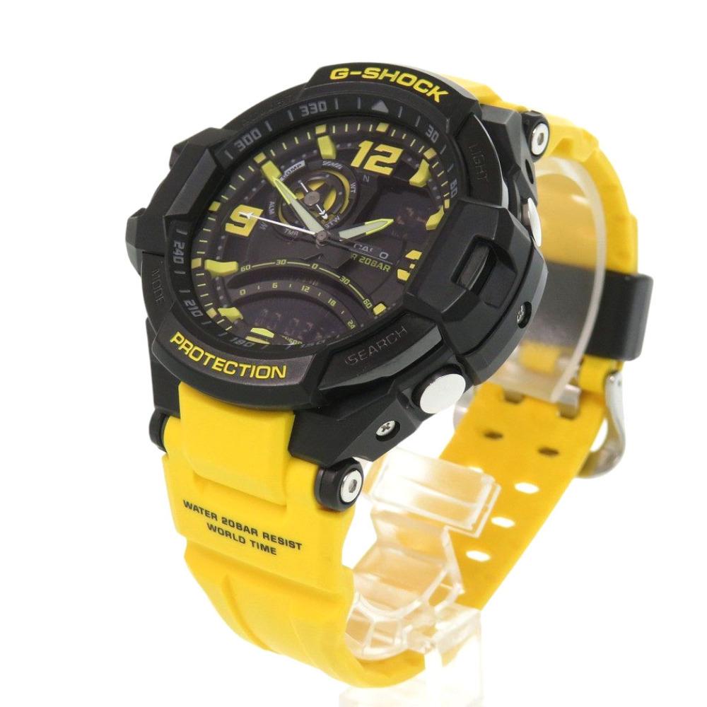 Casio Sky Cockpit Edelstahl Harz Schwarz Quarz Digitaluhr 1602 G-SHOCK GA-1000-9BJF