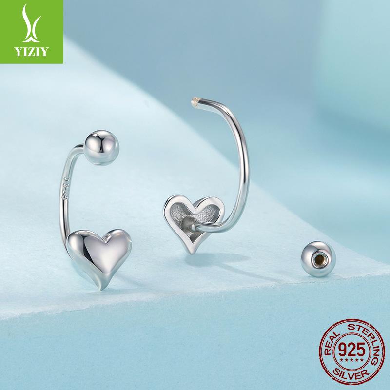 Love Reverse Earrings Women, Personalized Minimalist Style S925 Sterling Silver Front And Rear Structure Earrings Earrings