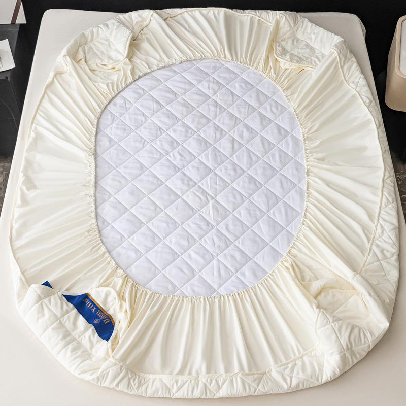 Maternal and Baby Grade Cotton Padded Bedsheet, Solid Color Hotel Same Style Mattress Protective Cover