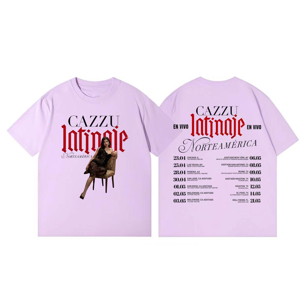 Cazzu Latinaje Tour 2026 Graphic T Shirts Unisex Women Fashion Aesthetic Tshirts Summer Casual Loose 100cotton Tshirt Streetwear