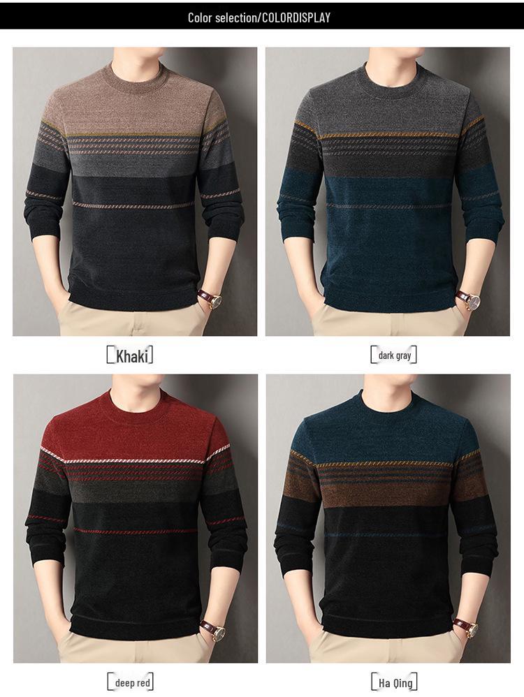 Winter Velvet Chenille Dad-Style Sweater: Warm, Thickened Knitwear for Men
