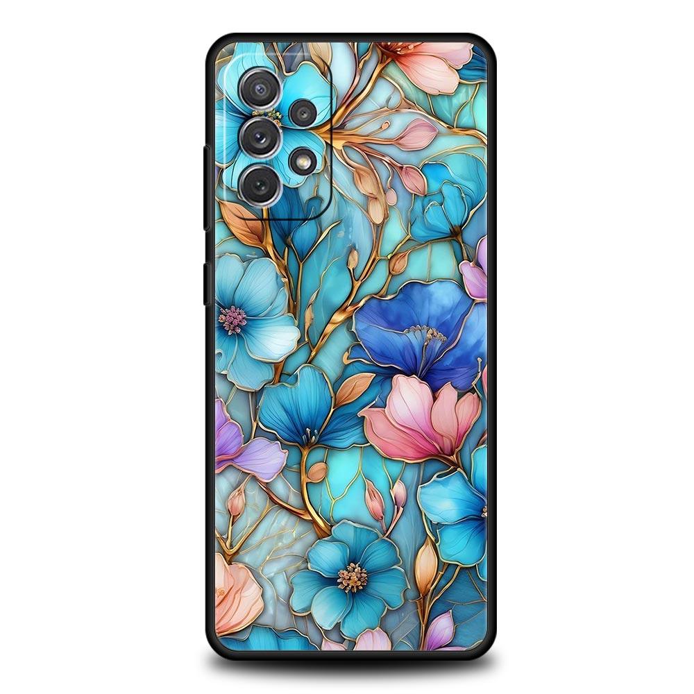 Flower Pattern Phone Case For Samsung Galaxy A17 A07 A55 A35 A25 A15 A05s A33 5G A31 A23 A21s A13 A41 A73 A53 A51 A71 A03s Cover