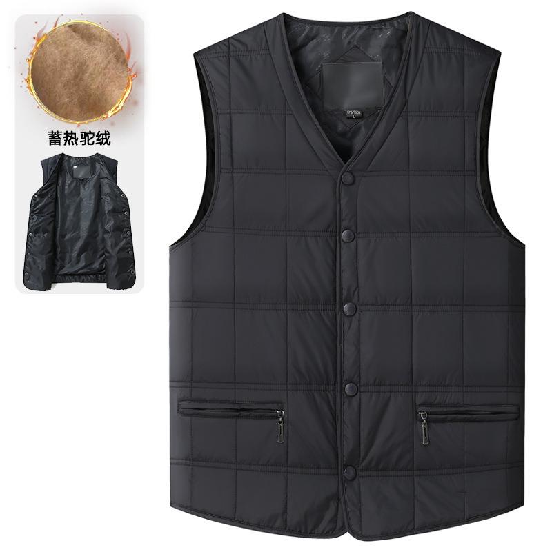

Men s Winter Vest Outside Dad s Warm Camel Down Vest Grandpa s Winter Liner Vest 175 чорний