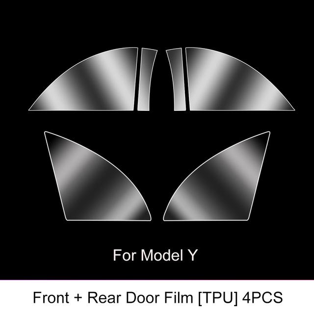 For Tesla Model3/Y 2017-2022 Front Door Rear Door Protective Film Invisible Car Clothing TPU Film Decoration Special Accessories