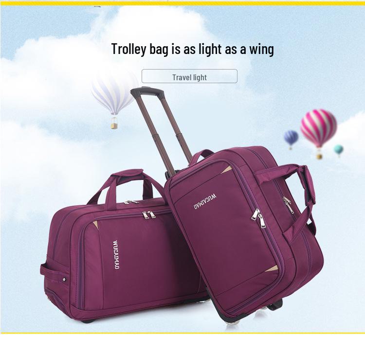 Large Capacity Foldable Oxford Cloth Luggage Bag: Portable 20/24" Travel Trolley Bag