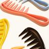 1pcs Large Toothed Hollow Oil Comb, Three-Dimensional Handle Anti Slip Hair Styling And Combing Tool