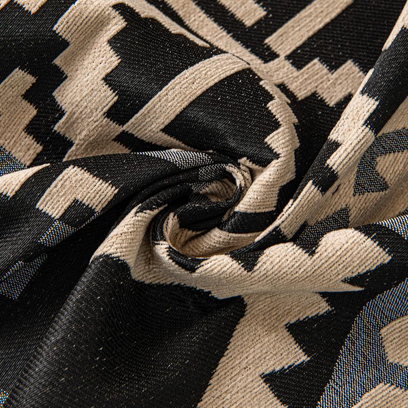 Nordic Geometric Pattern Sofa Towel Thick Tassel Edging One Piece Dust Cover Universal All Season Sofa Throw