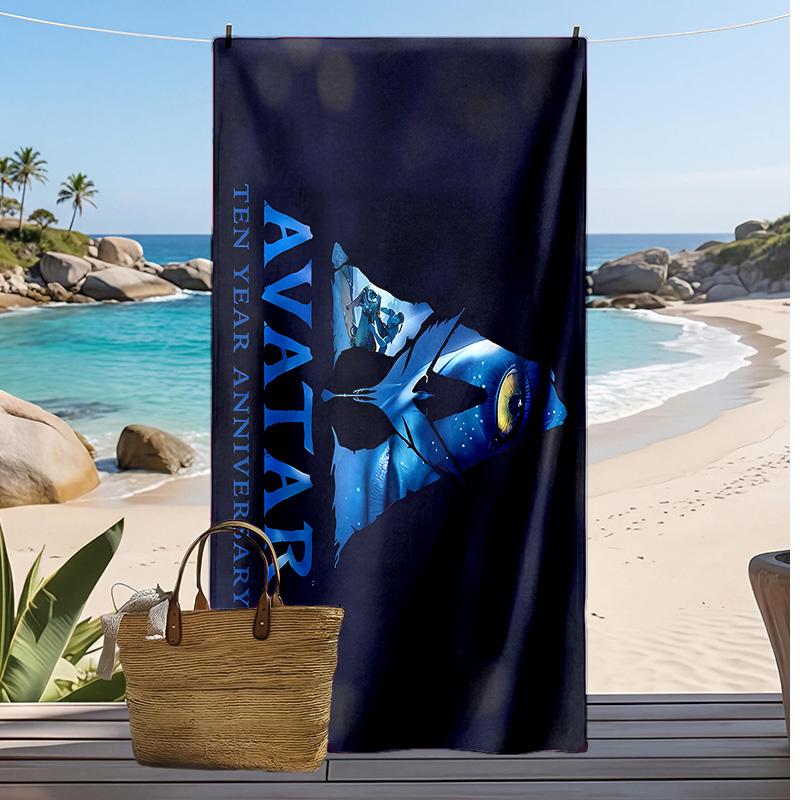 Toalla de Playa Estampada de Avatar Secado Rápido Toalla Suave Manta de Playa Rectangular Grande Portátil para Viajes Piscina