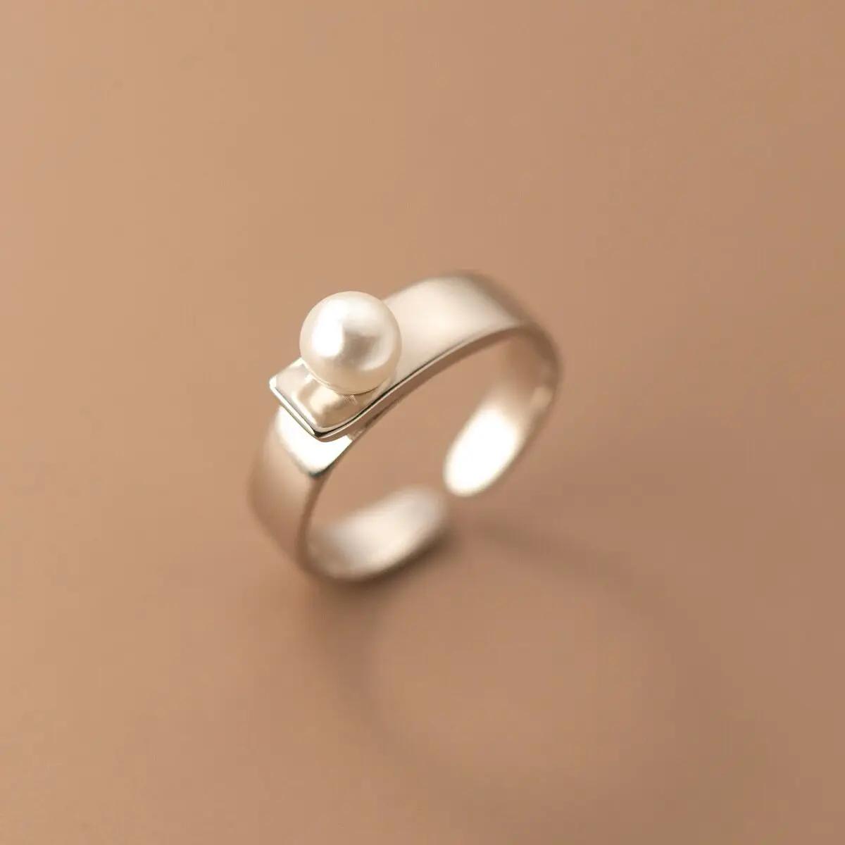 

New Fashion Simple Design Imitation Pearl Women s Adjustable Ring Daily Versatile Holiday Party Accessories Gifts resizable