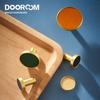 Dooroom Brass Leather Furniture Handles Light Luxury Round Pulls Cupboard Wardrobe Dresser Shoe Box Drawer Cabinet Knobs 
