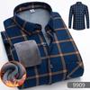 New 2026 Men's Warm Long Sleeve Plaid Design Shirt Autumn Winter Fleece and Thick Warm Men's Casual Shirts Large Size Shirt 5XL