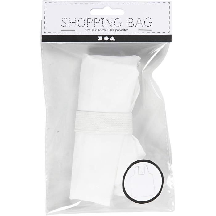 White Shopping Bag - Cc 474372 - Foldable - 100% Polyester - Carry Up To 6 Kg