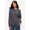 Women S Loose Fit Striped Long Sleeve Round Neck T Shirt Inner Wear