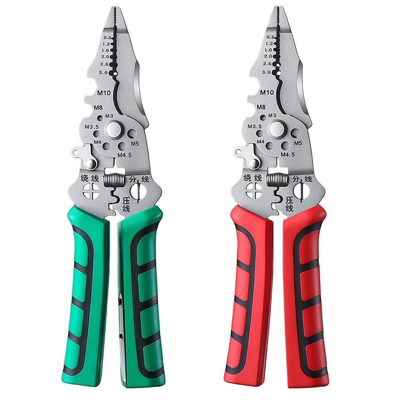 Inductive Wire Stripping Pliers Non-Slip Handle Industrial Grade Cutting Crimping Tool for Factory Electrical Assembly