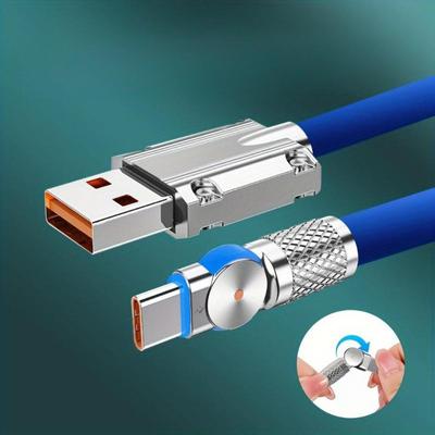 Metall 180W Datenkabel Ellenbogen Schnellladegerät Kunden rotierendes Ladekabel