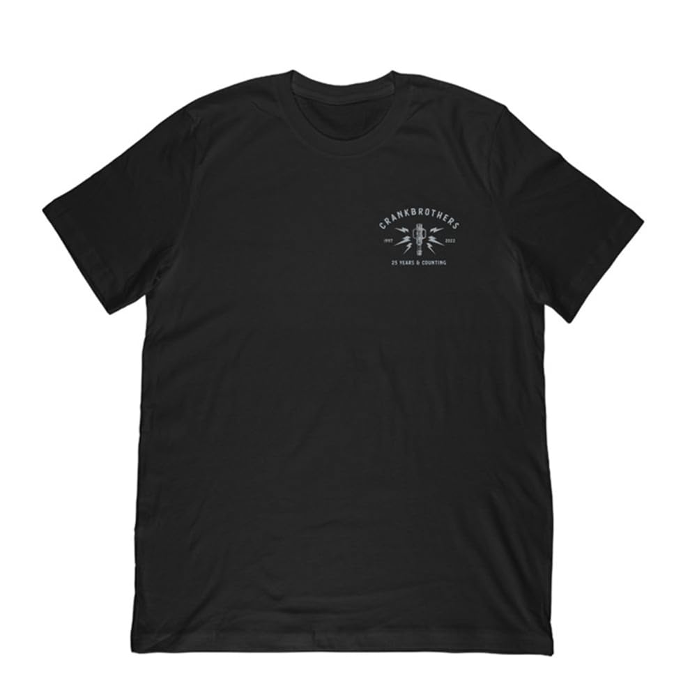 CRANKBROTHERS 25th Anniversary Limited Edition Short Sleeve T-Shirt, Size XS, Black, Unisex