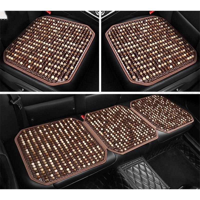 Car Seat Cushion Summer Cooling Mat Single Piece Truck Ventilated Breathable Wooden Bead Universal Car Seat Cover For All Seasons