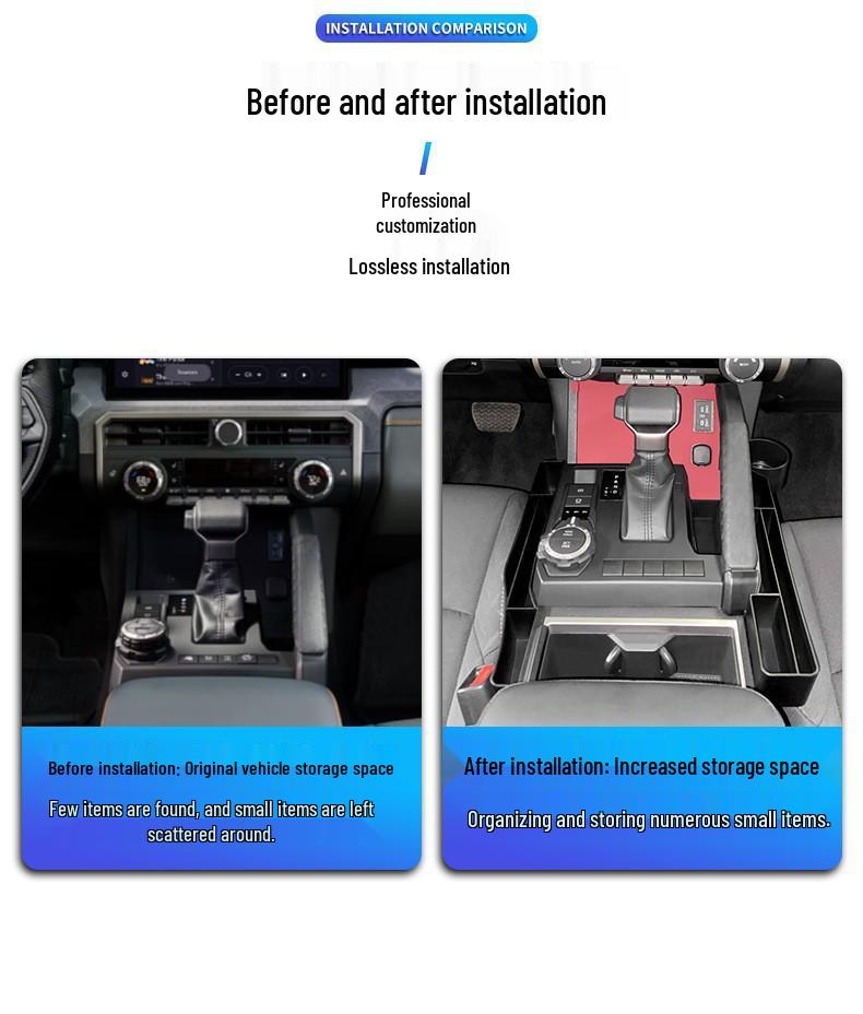 Side Storage Compartments & Cup Holders for 2025 Toyota Tacoma/4Runner Gearshift
