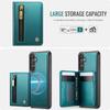 For Samsung Galaxy S24 Case JEEHOOD J12 Magnetic Detachable Zipper Wallet Kickstand Leather Back Cover Magnetic Case
