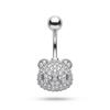 Crystal Dangling Heart Zircon Stainless Steel Navel Belly Button Piercing Jewelry For Women