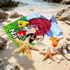Custom Name Personalized Angry Birds Print Beach Towel, for Trip Camping Beach Party Home Decor, Birthday Gift for Family & Friends