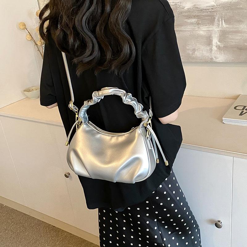 Crossbody Pleated Dumpling Bag Women's Summer New Fashion Simple Shoulder Bag High-end Portable Women's Bag