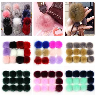 12 Stück 8cm Bunte Falsche Haarball Hut Kugel Pelz Pompom Falscher Fuchspelz Schuhe Kugel DIY Handgemacht Hut Bekleidungszubehör Zubehör