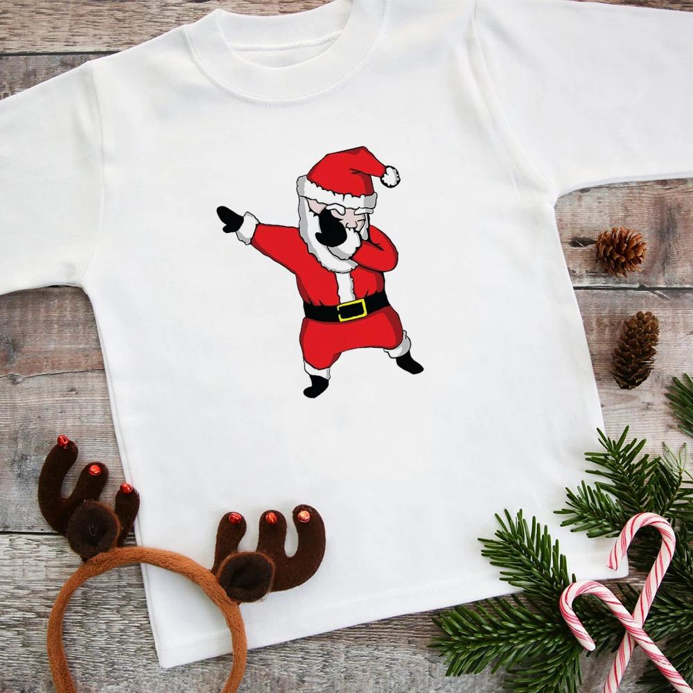 Christmas Santa Claus Kids T Shirt Girls Boys Funny Christmas T-shirts Clothes Santa Claus Printed Children Clothing Xmas Tops