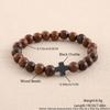Natural Stone Beaded Bracelet With Cross Geometric Design For Men And Women