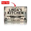 Personalized Metal Sign Your Name Kitchen Chef Hat Rolling Pin Decor