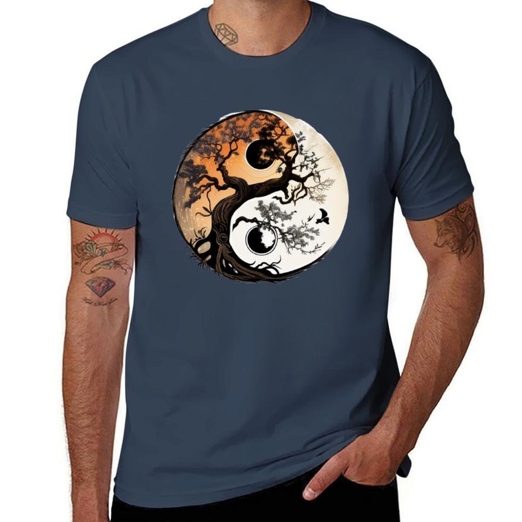 Tree Of Life Yin Yang Tshirt Plus Size Solid Color Tshirt