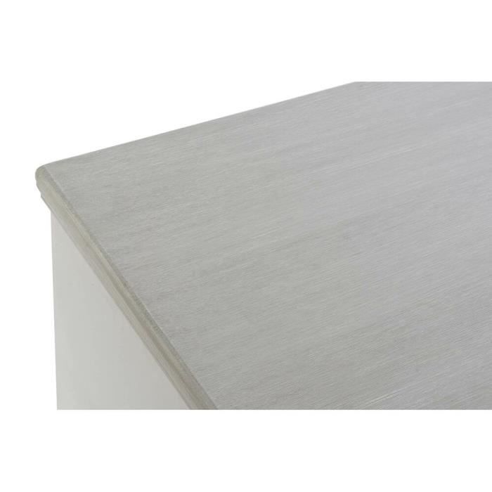 Table basse - Romantique - Blanc - 100 cm - 2 tiroirs - MDF