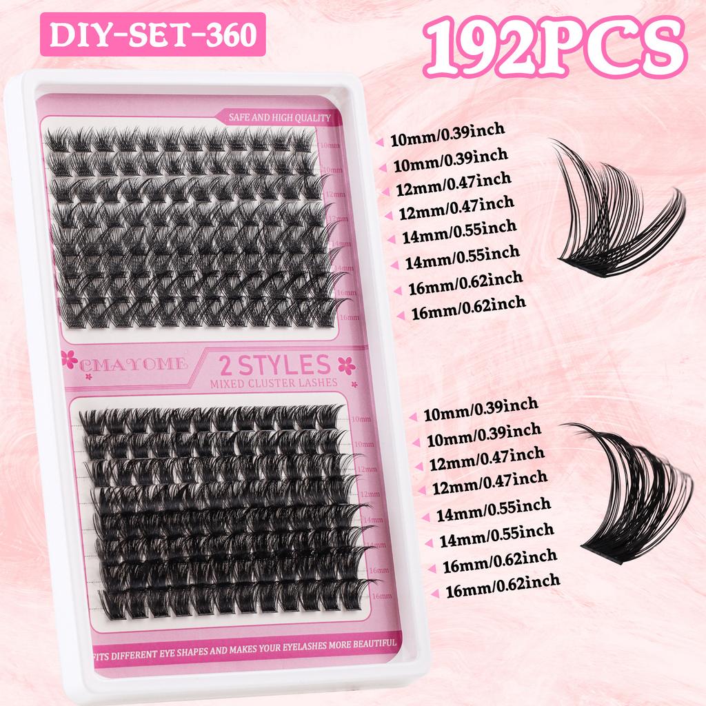 Diy Segmented Single Cluster Of False Eyelashes 10-16Mm Eyelashes C Curvature Dense Curl