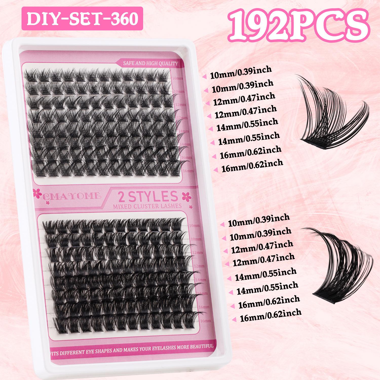 

Ресницы 10-16 мм C-изгиб Плотный завиток DIY Сегментированное наращивание Одиночные пучки Набор накладных ресниц